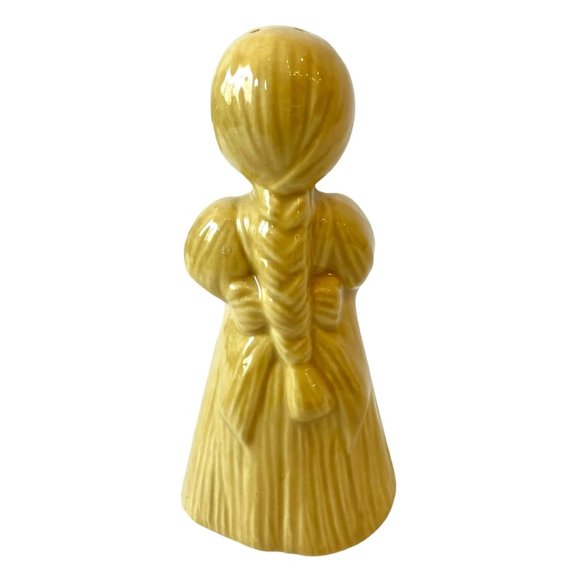 VTG ROB ROY Ceramic Yellow CORNHUSK DOLLS/Girls SALT & PEPPER Shaker Set/DECOR - Picture 10 of 12